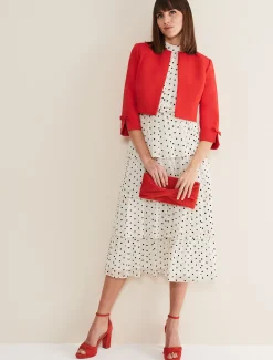 Jackets^Phase Eight Zoele Bow Detail Jacket Red