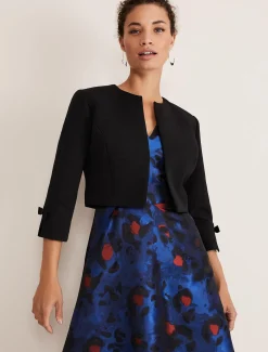 Jackets^Phase Eight Zoelle Bow Detail Jacket Black