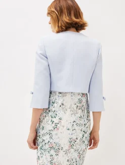 Jackets^Phase Eight Zoelle Bow Detail Jacket Sky Blue