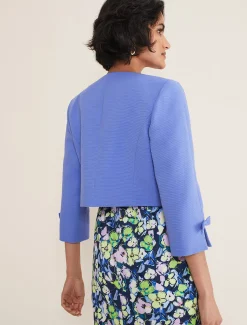 Jackets^Phase Eight Zoelle Bow Detail Jacket Foxglove Blue
