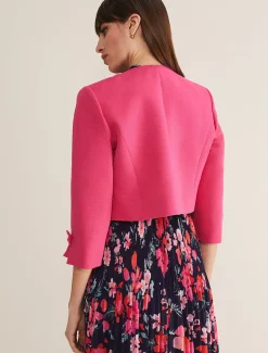 Jackets^Phase Eight Zoelle Bow Detail Jacket Neon Pink