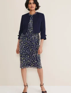 Jackets^Phase Eight Zoelle Bow Detail Jacket French Navy