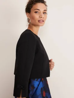 Jackets^Phase Eight Zoelle Bow Detail Jacket Black