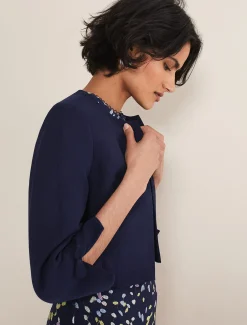 Jackets^Phase Eight Zoelle Bow Detail Jacket French Navy