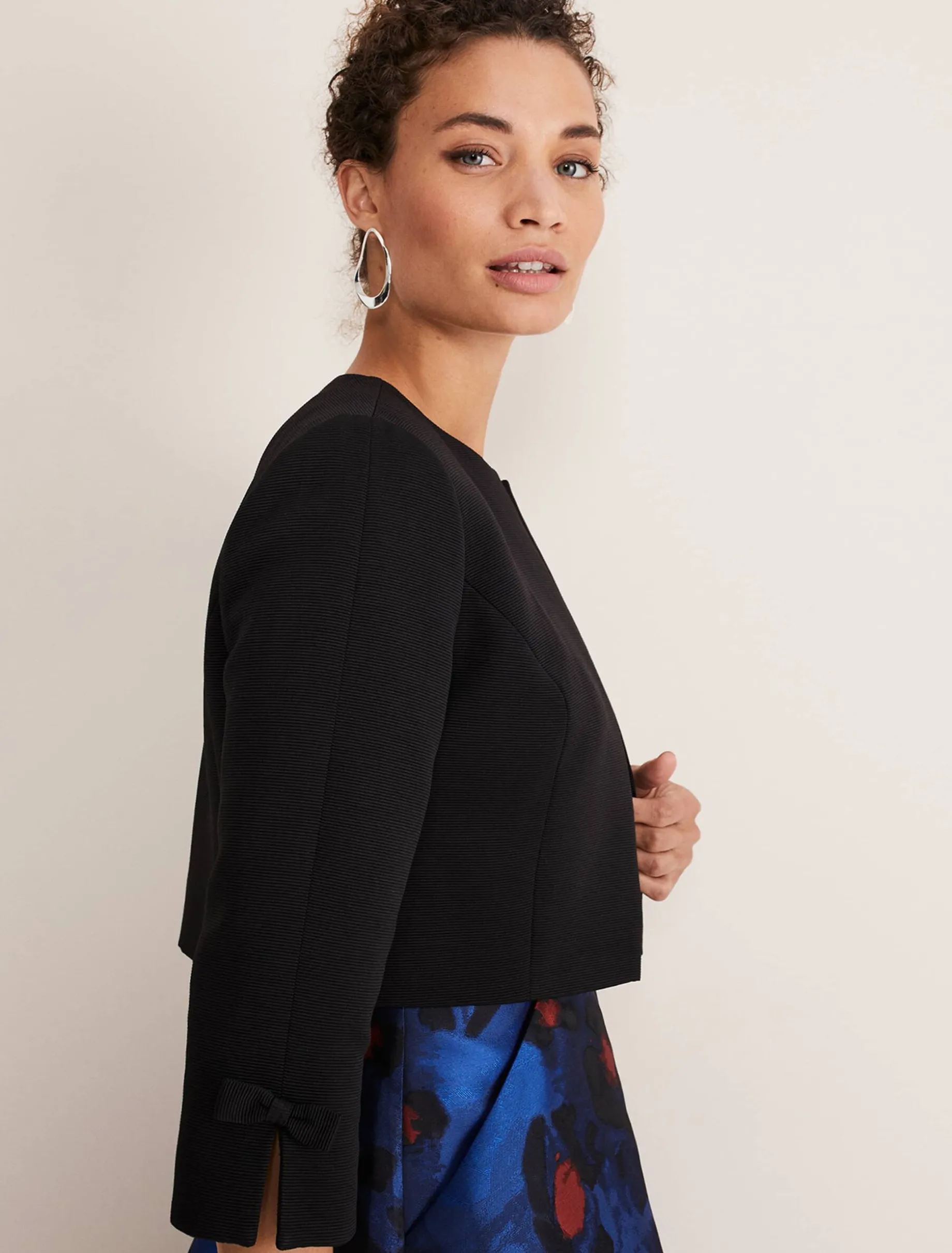 Jackets^Phase Eight Zoelle Bow Detail Jacket Black
